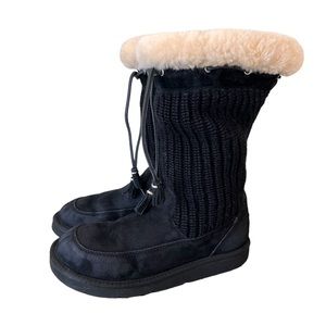 UGG Crochet Knit Suede Black 5124 Size 7